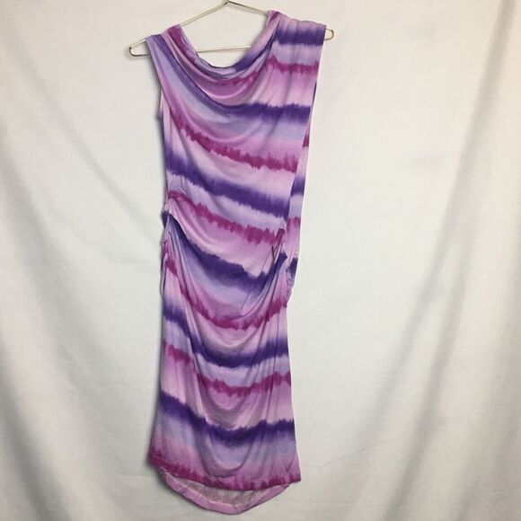 Boho Pink and Purple Tie Dye Body-Con Mini Dress - Picture 6 of 10
